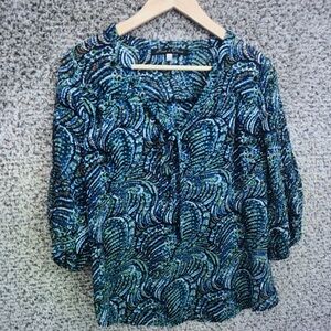 Blue Patterned Women's Top